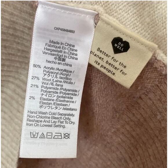 Madewell Wool Redmond Mockneck Pocket Sweater in Colorblock Sz XS - Picture 2 of 4